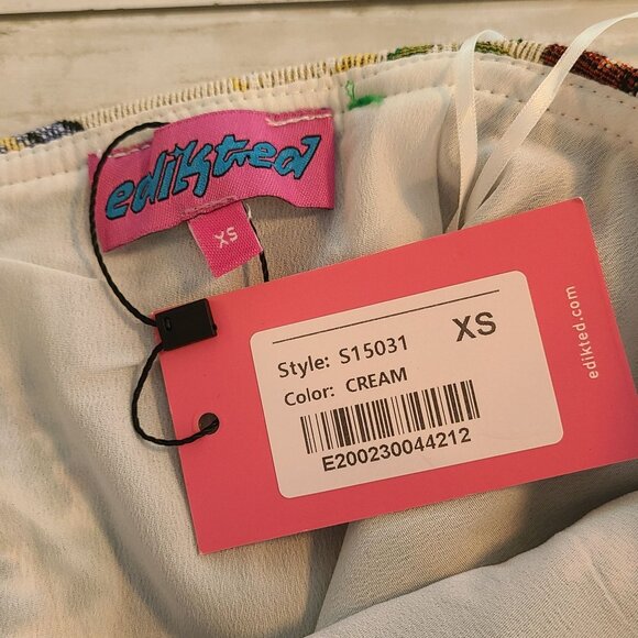 Edikted Floral Tapestry Lace-Up Back Strapless Minidress XS NEW Coquette Feminin - Picture 4 of 11